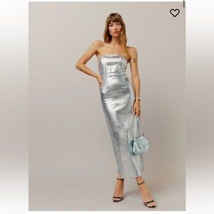 Reformation Eugenia Denim Midi Dress
